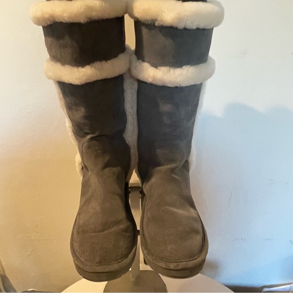 MICHAEL KORS "AK14G" SUEDE/SHEEP FUR LINED BOOT SIZE 8 GRAY - Picture 6 of 9